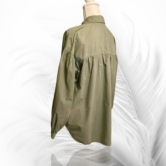 Rails ‘Janae’ High Low Button-Down Shirt in Green “Olive Smoke” Size Medium - Picture 9 of 15